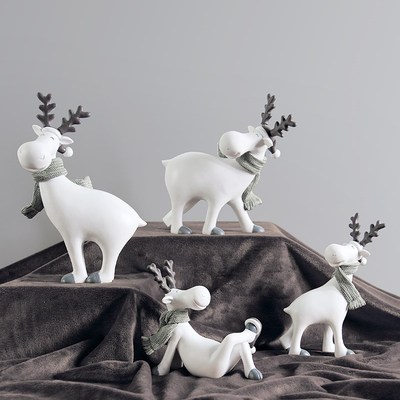 小麋鹿小物件玄关可爱个性高级感屋内桌面展柜房间门厅装饰品摆件