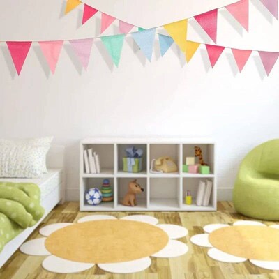 Colourful Jute Linen Pennant Flag Fetival Bunting Banner Par