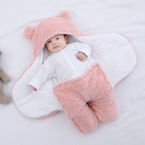 Cute Newborn Baby Boys Girls Blankets Plush Swaddle Wrap Ult