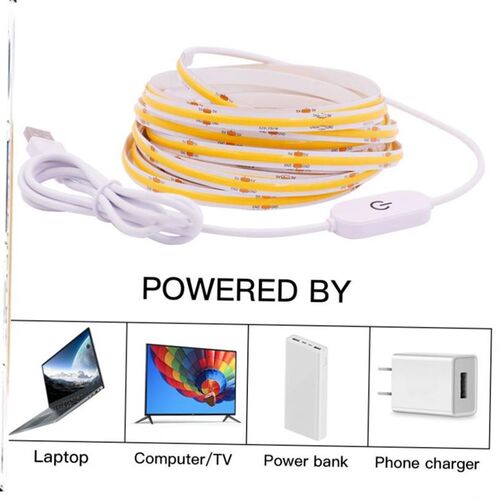 USB Powered LED COB Strip Light with ON/OFF Switch 灯带