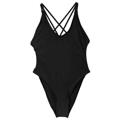 Bikini cross swimsuit, womens one-piece swimsuit, blank