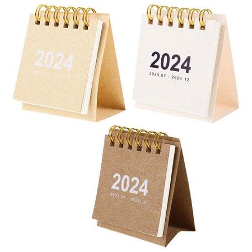 3 Pcs Turn The Page 2024 Desk Calendar Office Decor Mini
