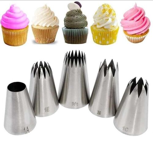 5pcs Large Metal Cake Cream Decoration Tips Set Pastry Tools