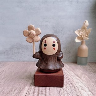 乌檀木底座摆件底座送礼小音乐盒实木猫雨伞大龙猫八音盒桌面