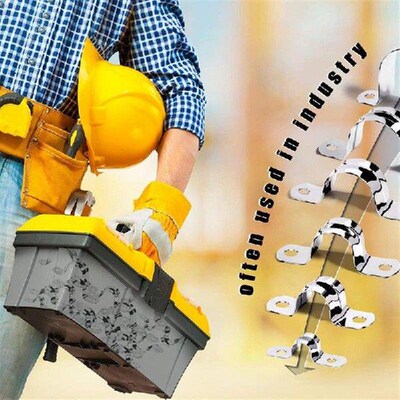 10Pcs U Shape Pipe Clamps 304 Stainless Steel Two Hole