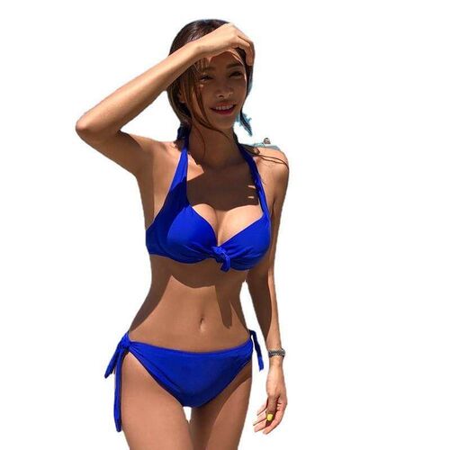 Three point bikini swimsuit, split triangle style, two