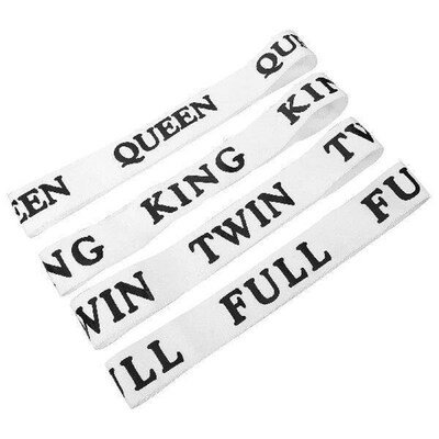 4 Pcs Bed Sheet Band Letter Print Elastic Straps for Pillow