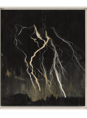 crisis rt2装饰画黑色闪电巨幅沙发背景墙暗黑办公室公共空间