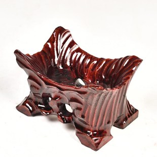 免挖槽奇石底座实木托架不规则风凌石泰山石头底座水晶球底座凹槽