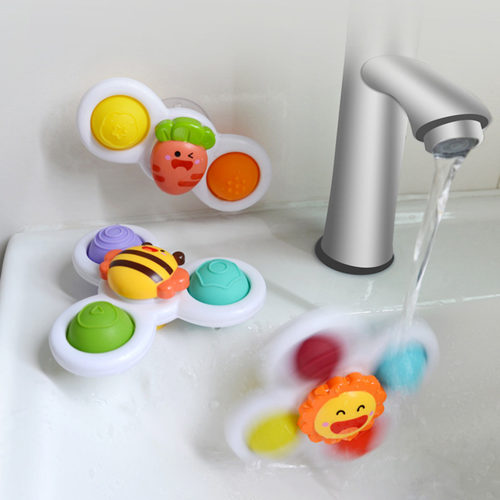 3Pcs/Set Baby Bath Toys Funny Bathing Sucker Spinner Suction