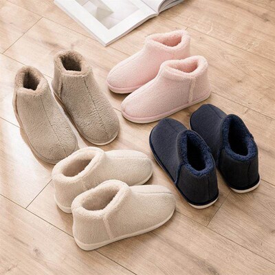 2023 Warm Plush Winter Shoes Women Men Indoor Slippers Anti-