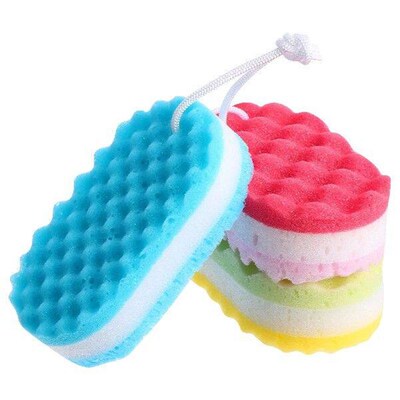 3 Pcs Bath Sponges for Shower Three Layer Body Scrub