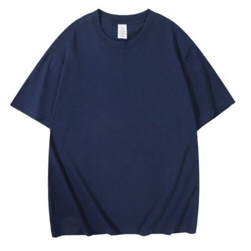 Cotton Mens T-neck Plus Size 200g Solid Color Short Sleeve