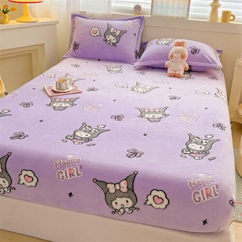 Thickened Snowflake Velvet Bed ver Three-piece Set Warm Simm