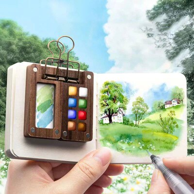 1PC Creative Mini Paint Box Watercolour Paint Painting Outdo