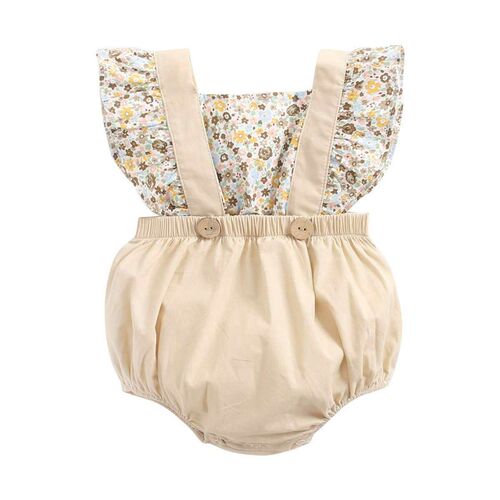 Baby Summer Female Baby Floral Short-sleeved Wrap Fat Suit O