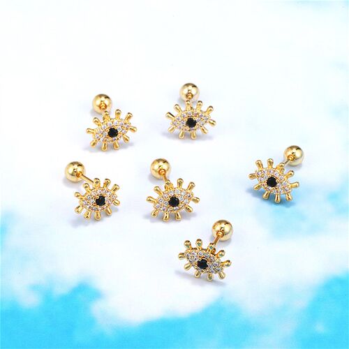 SOHOT 1 Piece Multicolor Eye Star Flowers Zircon Copper Pier