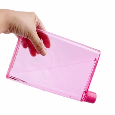 A5 A6 Paper Cup Botlte Flat Water Bottle Bpa Free Clear Book