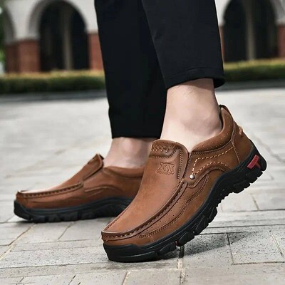 Handmade Leather Men Shoe Caual Outdoor Slip On Loafer Men L