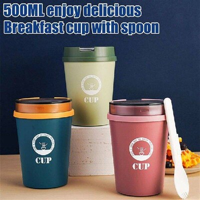 Portable Breakfast Cup Multifunction Oatmeal Cup Cereal Nut