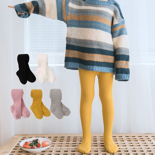 Baby Girl Tights Warm Leggings Kids Pants Solid Cotton Child