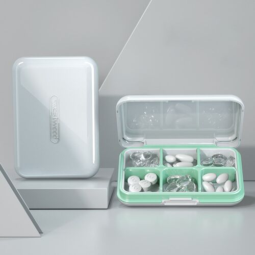 6 Grids Waterproof Medicine Small Pill Box Vitamins Containe