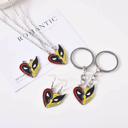 Mavel Deadpool and Wolverine Best Friends Keychain Set Split