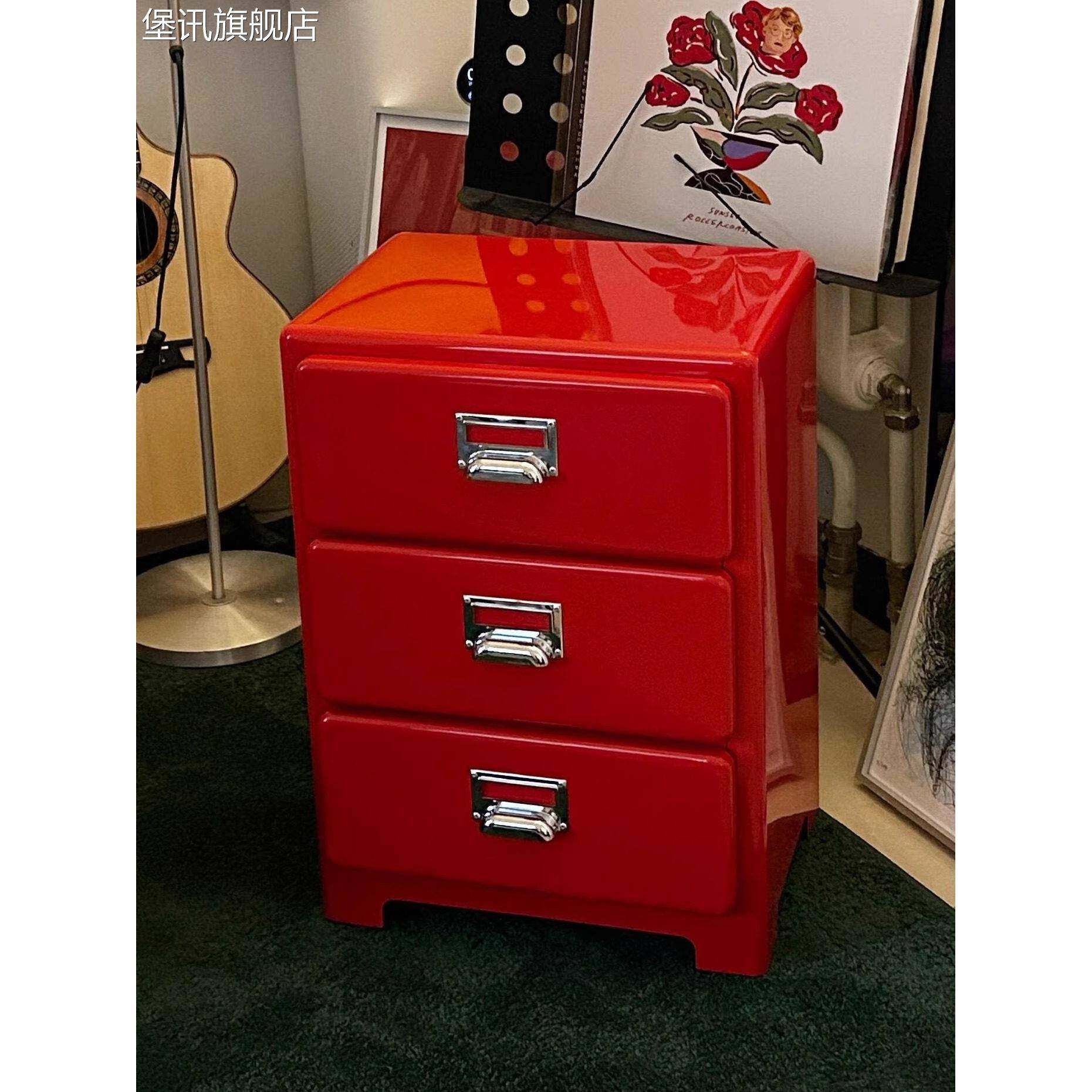 堡讯中古铁皮柜卧室收纳床头柜家用小户型边柜覆古抽屉柜拉车盖布,生活电器,其他生活家电配件,淘宝优惠券,粉丝福利购,淘宝优惠卷