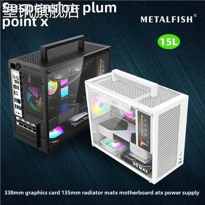 堡讯鱼巢S5MAX机 箱玻璃侧透电脑台式机手提 桌面M-ATX通风散盖布