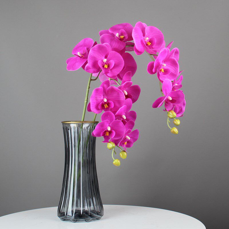 蝴蝶兰花手感保湿仿真花束摆件客厅假花插花装饰花艺餐桌摆设摄影
