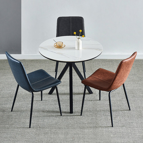 岩板圆桌接待洽谈桌椅组合门店洽谈桌家用饭桌小圆桌子休闲阳台桌