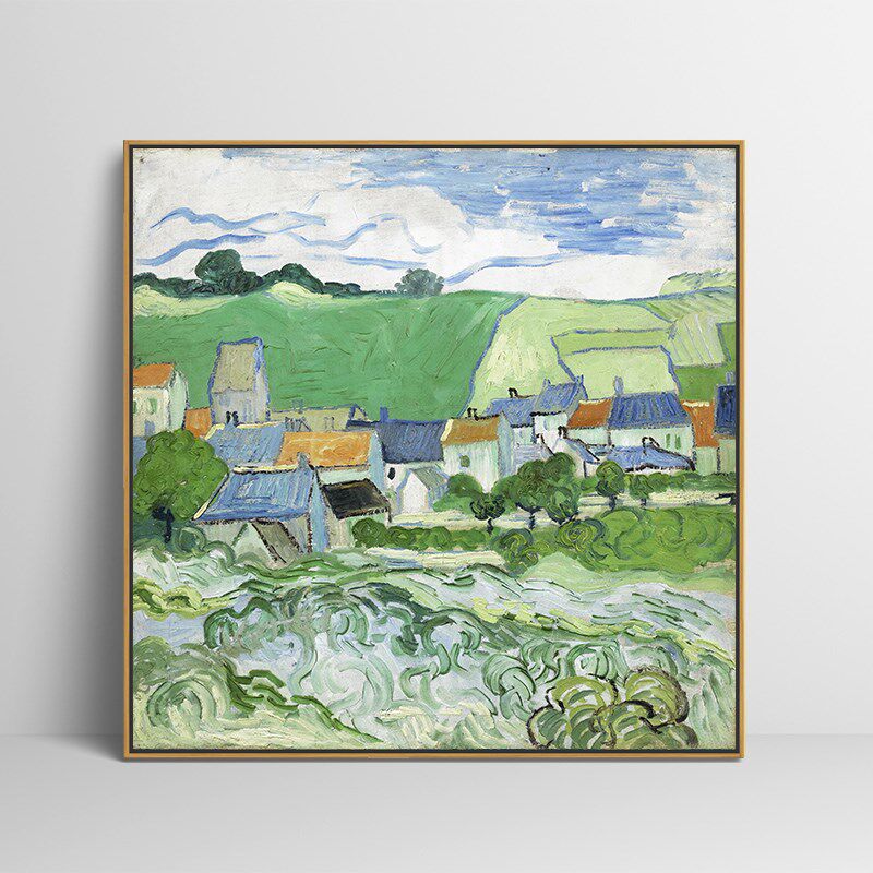 奥弗斯的房屋 梵高建筑风景仿制油画客厅卧室沙发背景装饰画挂画