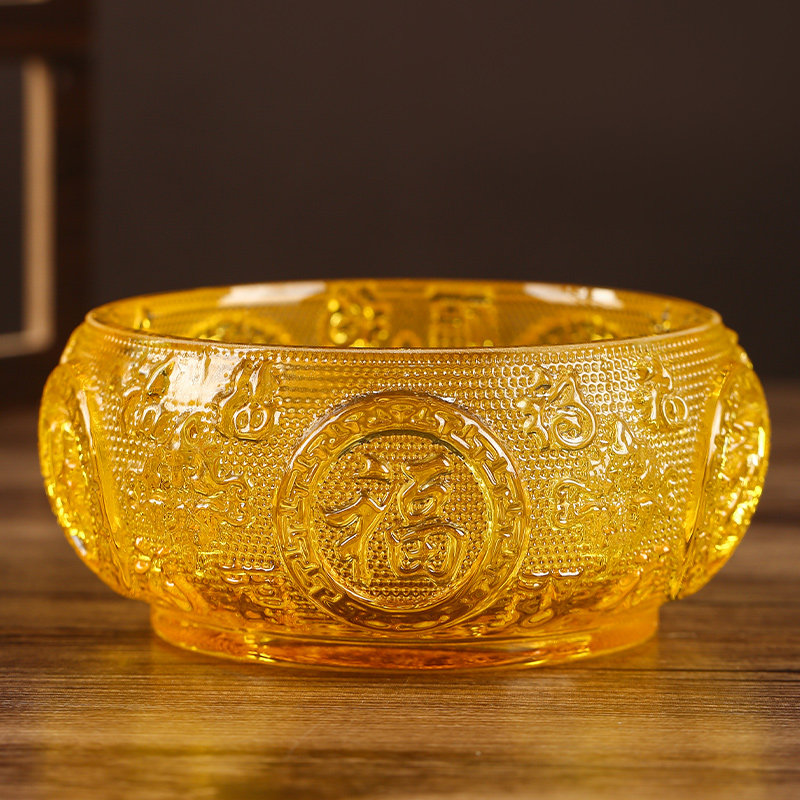 琉璃福禄寿喜招财聚宝盆摆件黄水晶元宝家居摆设开业送礼乔迁礼品,家居饰品,国学摆件,淘宝优惠券,粉丝福利购,淘宝优惠卷