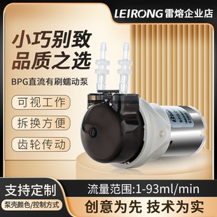 雷熔微小型BPG直流有刷蠕动泵抽水自吸12v实验室循环进样齿轮减速