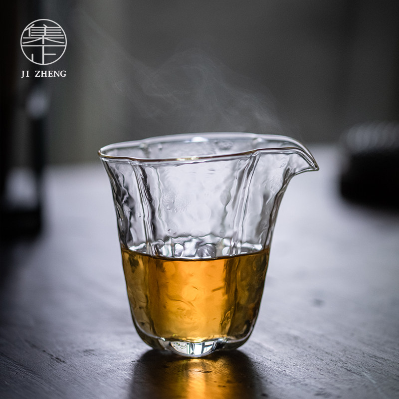 集正 耐热高硼硅玻璃公道杯 茶室雅致花口匀杯透明加厚茶道茶海,餐饮具,公道杯,淘宝优惠券,粉丝福利购,淘宝优惠卷