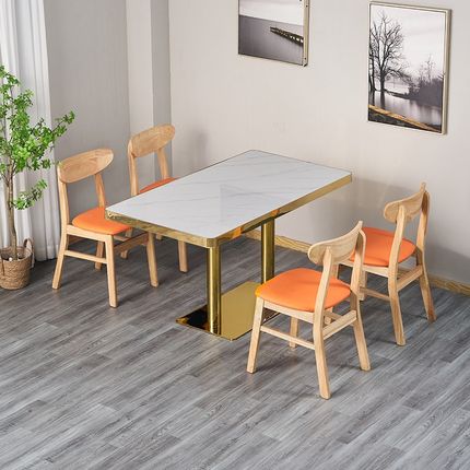 岩板餐桌商用饭馆小吃麻辣烫串串香烧烤火锅桌店桌椅组合商用