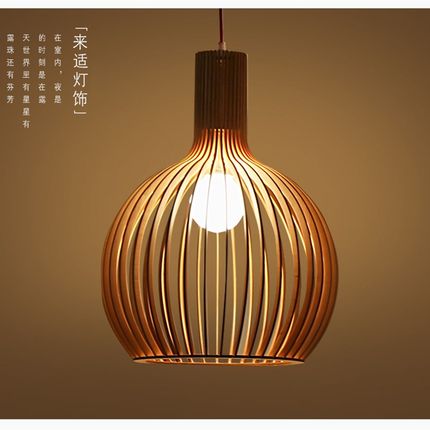 创意餐厅灯艺术个性吊灯现代鸟笼吊灯单头特色酒吧火锅店木艺吊灯