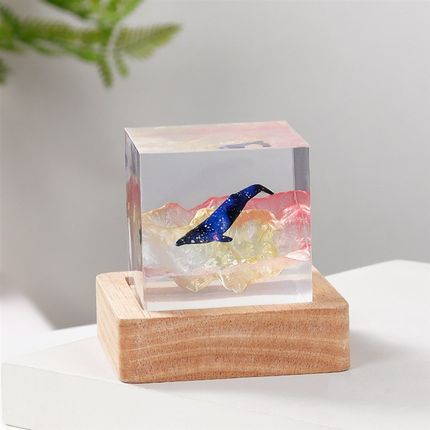 山海经古代神话创意现代抽象透明树脂工艺品客厅摆件家居饰品