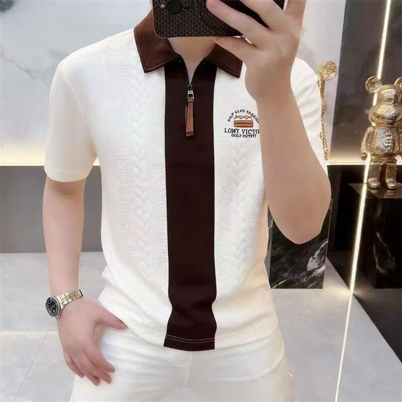 雪溪潮牌男装2026夏季新款高档男士POLO衫休闲轻奢老钱风短袖T恤