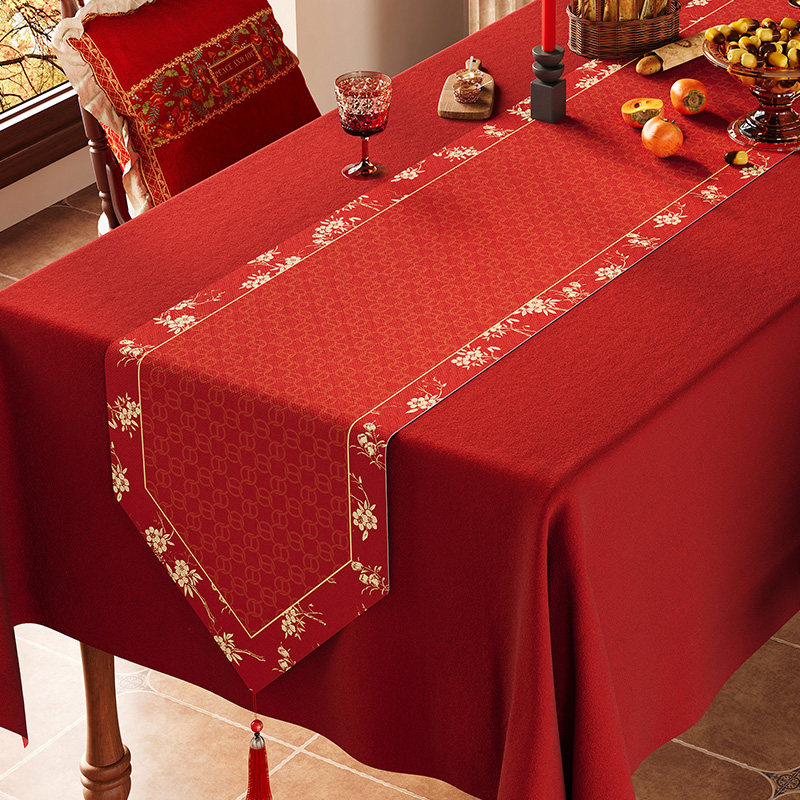 新年桌旗红色氛围感桌布喜庆茶席龙年装饰茶桌布客厅茶几中间长条,居家布艺,桌旗,淘宝优惠券,粉丝福利购,淘宝优惠卷