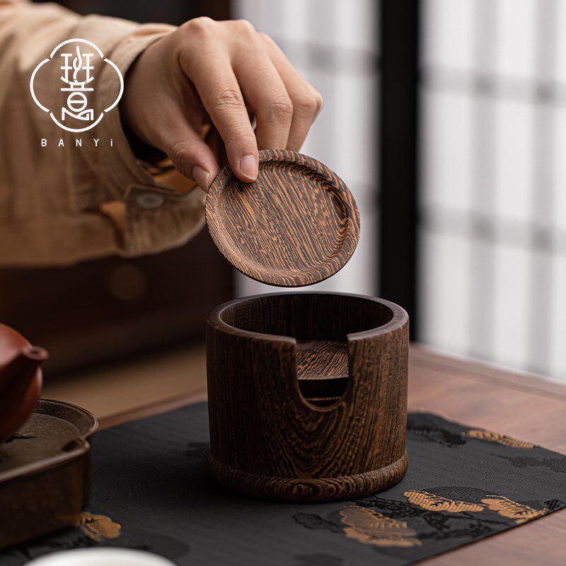 黑檀鸡翅花梨木创意茶杯垫隔热垫 茶壶垫杯托茶托原实木 功夫茶道