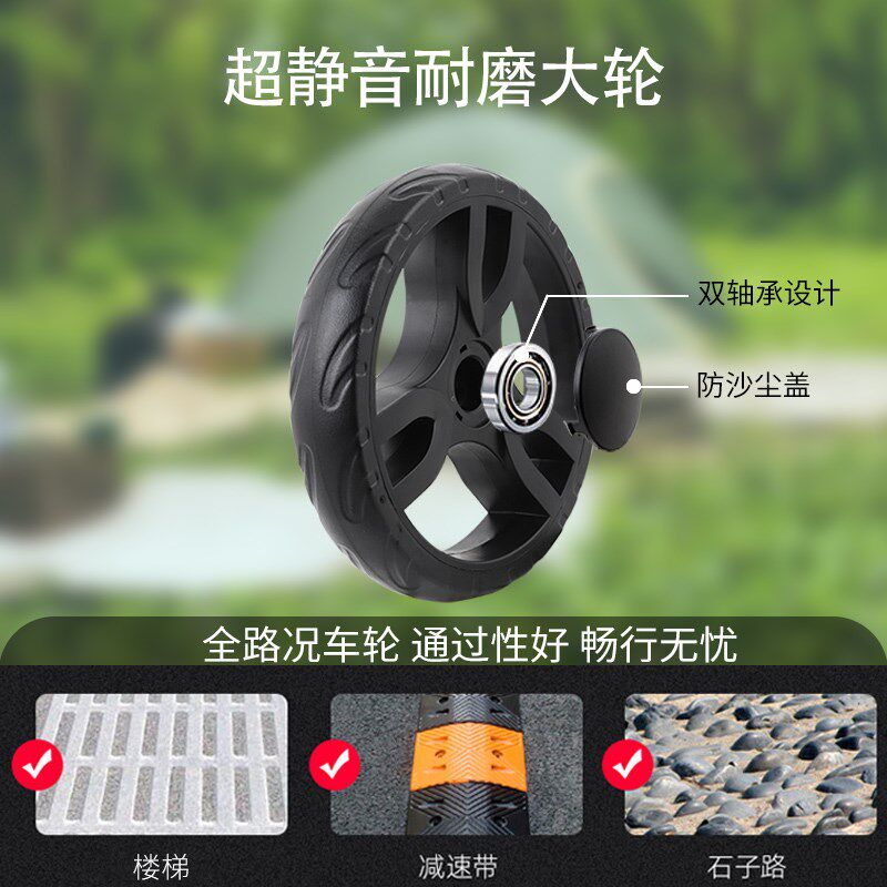 铝合金黑色折叠家用便携购物车小拉车小推车拉货轻便手拉车买菜车