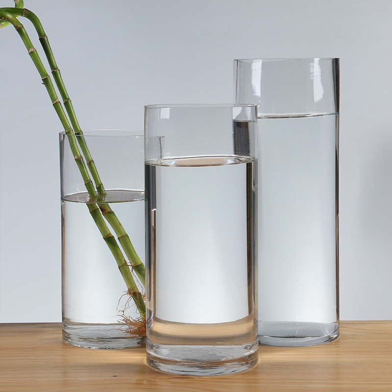 特大号圆形落地玻璃花瓶透明鲜花百合富贵竹花瓶家用客厅插花摆件,家居饰品,花瓶,淘宝优惠券,粉丝福利购,淘宝优惠卷