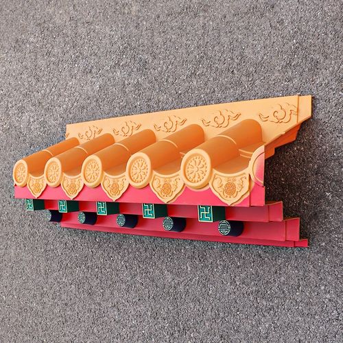 梦古金彩中号特厚免架子瓦青出于蓝树脂仿古中式一体精美装饰屋檐