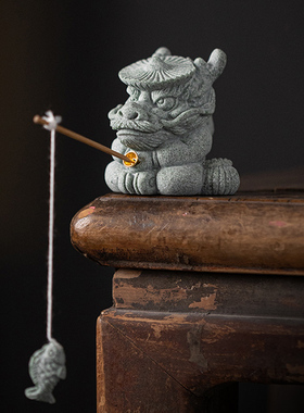 创意龙夫钓鱼线香插香托香器香座香道茶宠摆件鱼缸造景桌面装饰品