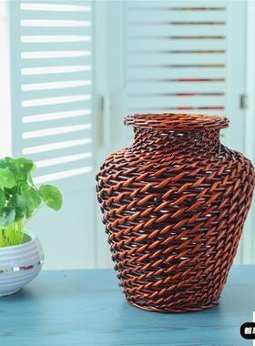 花瓶海的女儿水姑娘傣族舞摆件坛子醋酒坛缸草柳藤竹编器道具罐