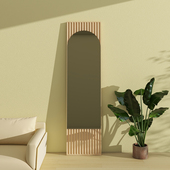 米卢尼 木纹穿衣镜长方形大尺寸艺术全身镜女生卧室立体衣帽间镜