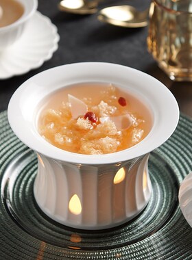 位上翅盅陶瓷甜品燕窝明炉炖盅餐厅海参一位炖碗汤盅带盖连炉加热