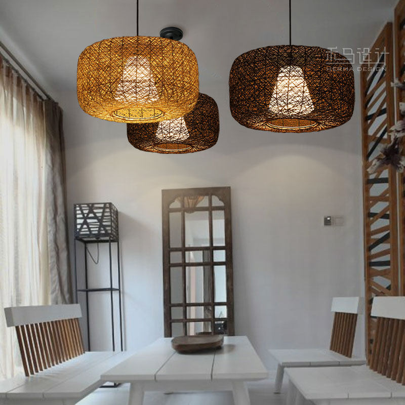 东南亚中式茶楼餐厅藤艺吊灯民宿酒店阳台过道走廊个性灯笼麻球灯,家装灯饰光源,客厅吊灯,淘宝优惠券,粉丝福利购,淘宝优惠卷