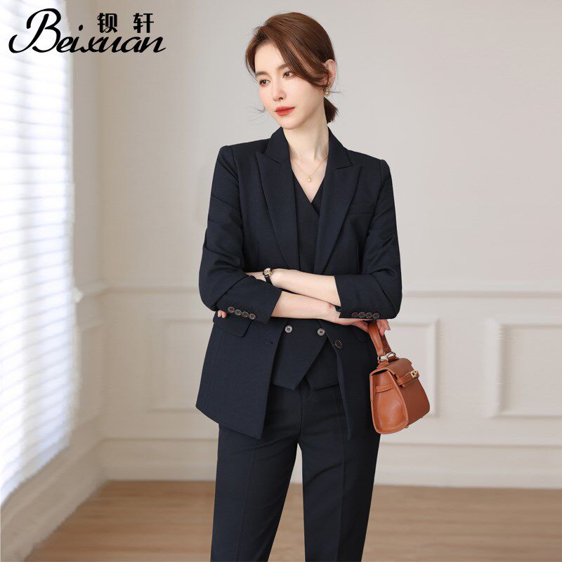 西装高端职业套装女士秋季精致优雅干练时尚女神范正装公务员面试